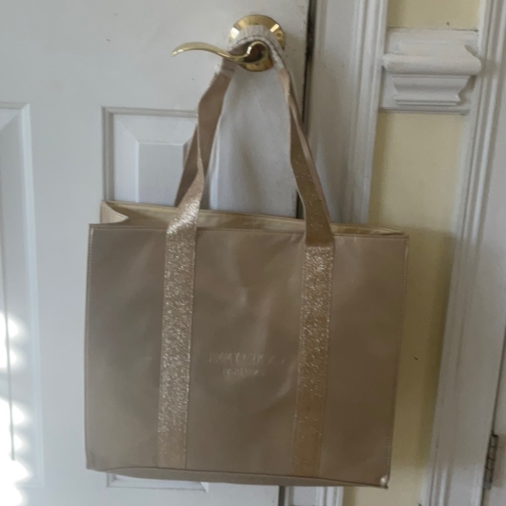 Jimmy Choo Gold and Beige Tote Bag - Picture 2 of 5